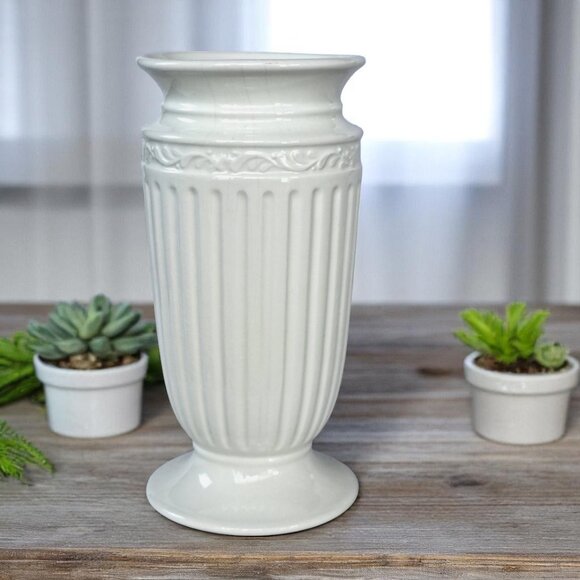 Mikasa ITALIAN COUNTRYSIDE Tall Vase ~ Bone White 12” #KT058